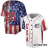 Donald Trump 45 Pro Trump Smoke American Flag Baseball Jersey 2 2