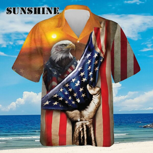 Eagle Independence America Short Sleeve Button Down Shirt Aloha Shirt Aloha Shirt