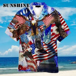 Eagle Statue of Liberty 4th Of July Hawaiian Shirt Aloha Shirt Aloha Shirt