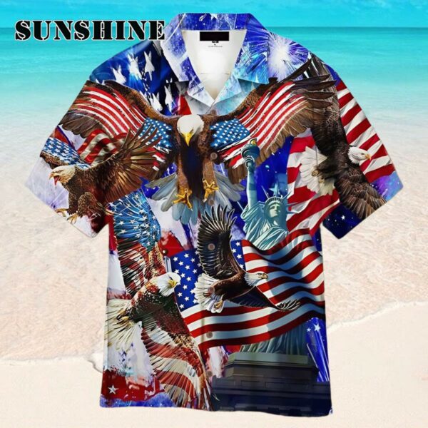 Eagle Statue of Liberty 4th Of July Hawaiian Shirt Hawaaian Shirt Hawaaian Shirt