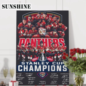 Florida Panthers 2023 2024 Finals Stanley Cup Champions Poster Canvas