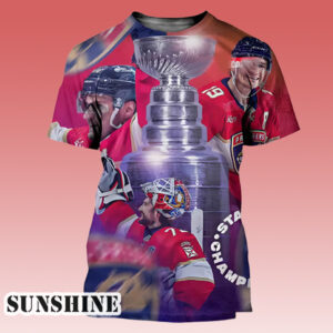 Florida Panthers Win The NHL Stanley Cup 2024 For The First Time In Franchise History All Over Print Shirt