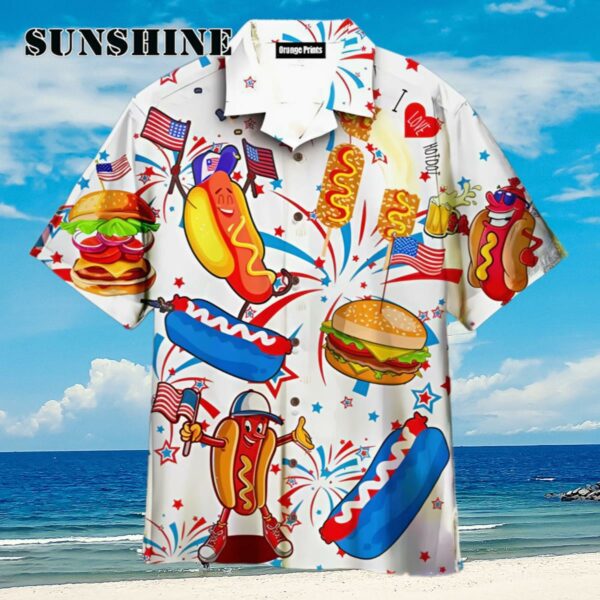 Funny American Hot Dog 4Th Of July Independence Day Hawaiian Shirt Aloha Shirt Aloha Shirt