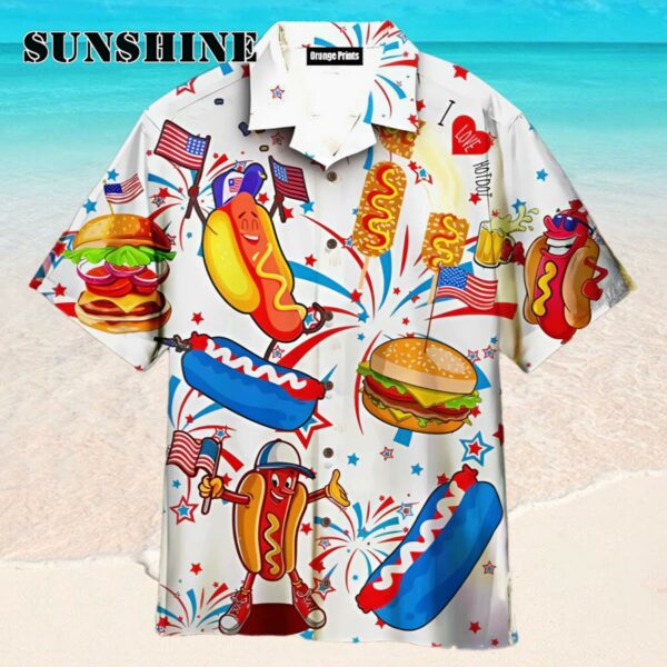 Funny American Hot Dog 4Th Of July Independence Day Hawaiian Shirt Hawaaian Shirt Hawaaian Shirt