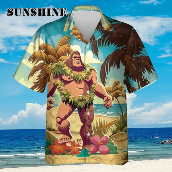 Funny Bigfoot Hawaiian Short Sleeve Shirt Aloha Shirt Aloha Shirt