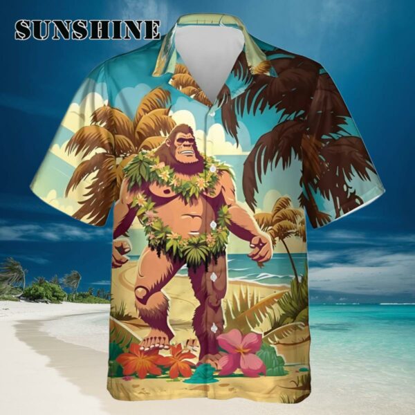 Funny Bigfoot Hawaiian Short Sleeve Shirt Hawaiian Hawaiian