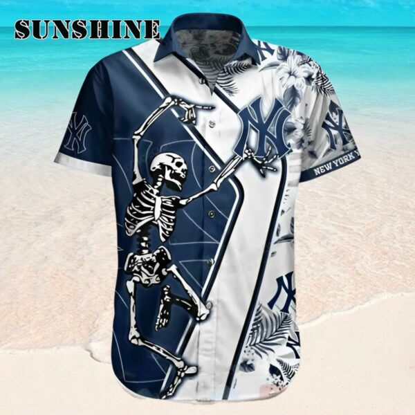 Funny Skeleton Dancing New York Yankees Hawaiian Shirt Hawaaian Shirt Hawaaian Shirt