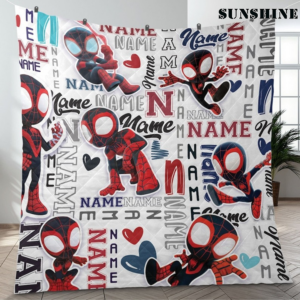 Funny Spidey Amazing Friends Blanket Custom Super Hero Name Blanket