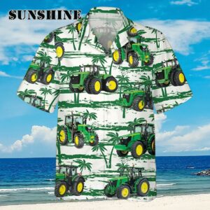 Green Tractor Palm Tree Hawaiian Shirt Aloha Shirt Aloha Shirt