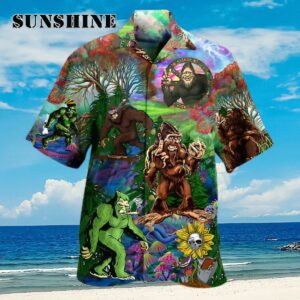 Hippie Bigfoot Peace Life Hawaiian Shirt Aloha Shirt Aloha Shirt