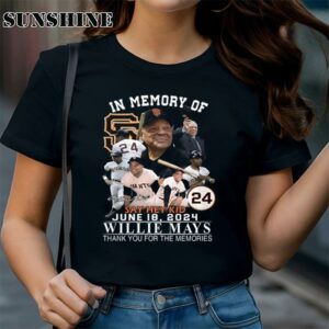 In Memory Of Say Hey Kid June 18 2024 Willie Mays Thank You For The Memories T Shirt 1 TShirt