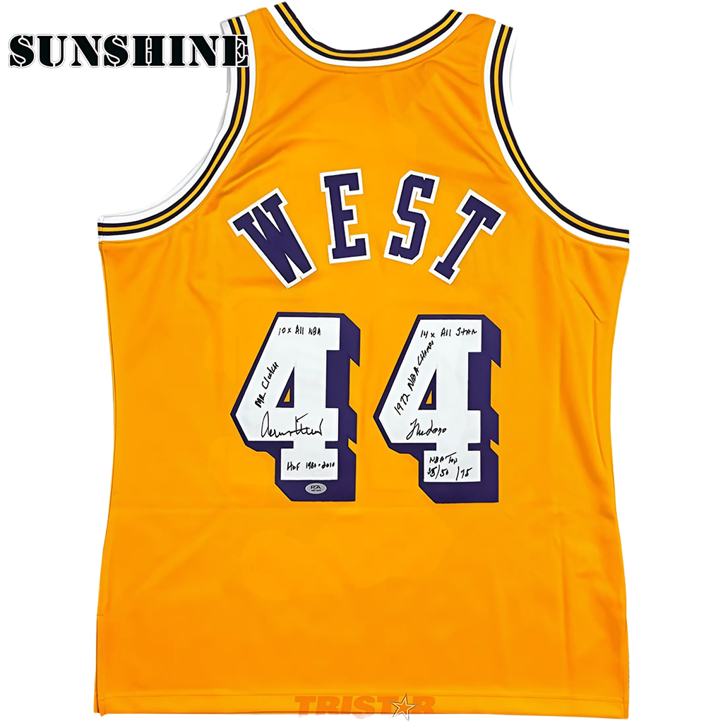 LA Lakers Number 44 Jersey Jerry West Signature