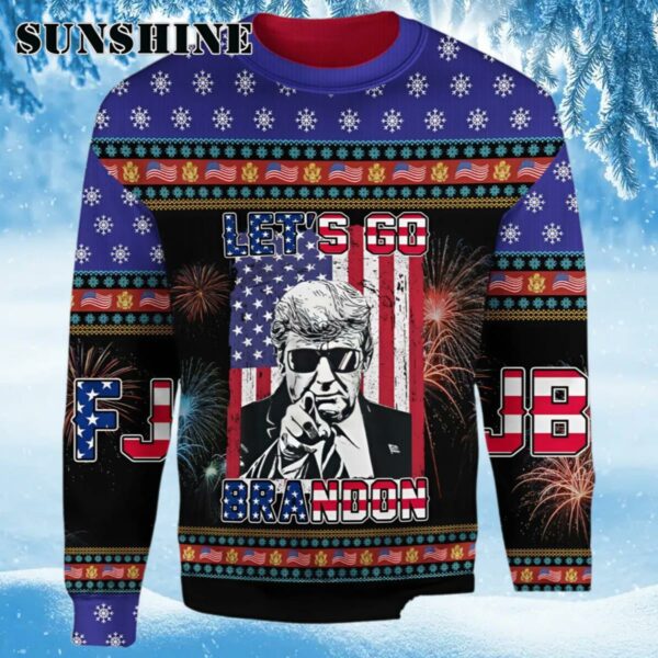 Lets Go Brandon Christmas Donald Trump Fjb Christmas Ugly Christmas Sweaters Sweater Ugly