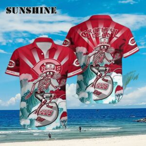 MLB Cincinnati Reds Hawaiian Shirt Funny Surfing Grateful Dead Summer Vacation Gift Aloha Shirt Aloha Shirt