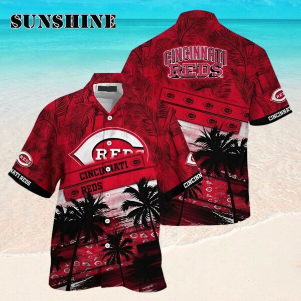 MLB Cincinnati Reds Hawaiian Shirt Palm Tree Pattern For Fans Hawaaian Shirt Hawaaian Shirt