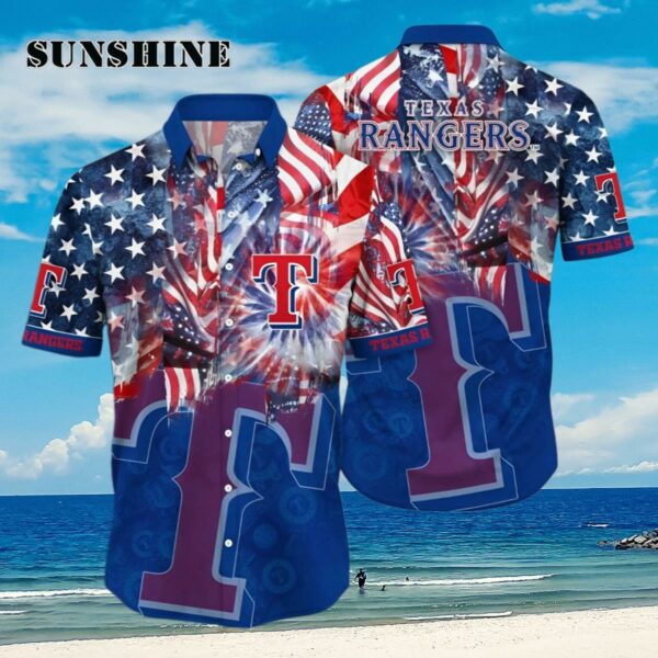 MLB Texas Rangers Hawaiian Shirt Flower Grandstand Glamour Aloha Shirt Aloha Shirt