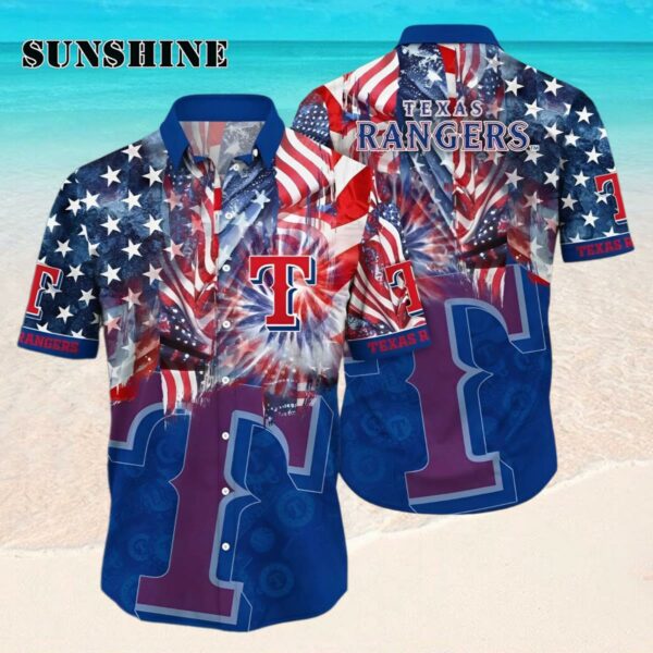 MLB Texas Rangers Hawaiian Shirt Flower Grandstand Glamour Hawaaian Shirt Hawaaian Shirt