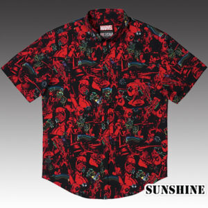 Marvel Deadpool Short Sleeve Hawaiian Shirt Aloha Shirt Aloha Shirt