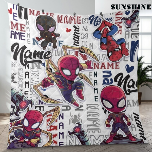 Marvel Spidey Amazing Friends Blanket Custom Name Superhero Blanket