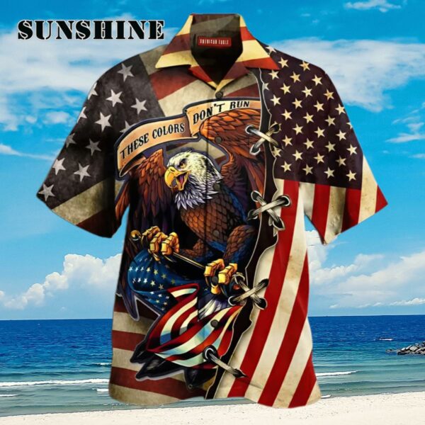 Mens American Flag Eagle Print Collar Trendy Hawaiian Shirt Aloha Shirt Aloha Shirt