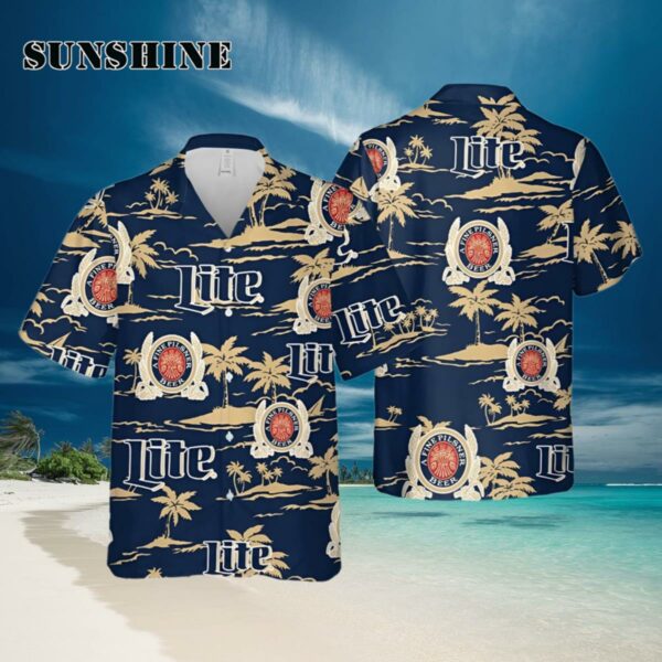 Miller Lite Beach Shirt Beer Summer Flower Gift Hawaiian Hawaiian