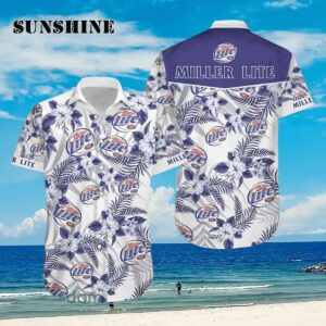 Miller Lite Beach Shirt Beer Summer Flower Summer Gift Hawaiian Aloha Shirt Aloha Shirt