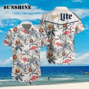 Miller Lite Flamingo Beer Hawaiian Shirt Aloha Shirt Aloha Shirt