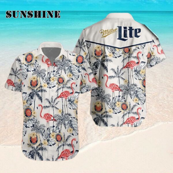 Miller Lite Flamingo Beer Hawaiian Shirt Hawaaian Shirt Hawaaian Shirt