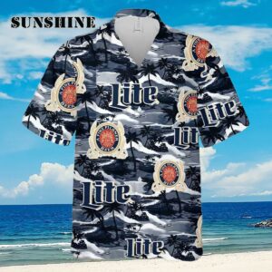 Miller Lite Hawaiian Sea Island Pattern Shirt Hawaii Beer Aloha Shirt Aloha Shirt