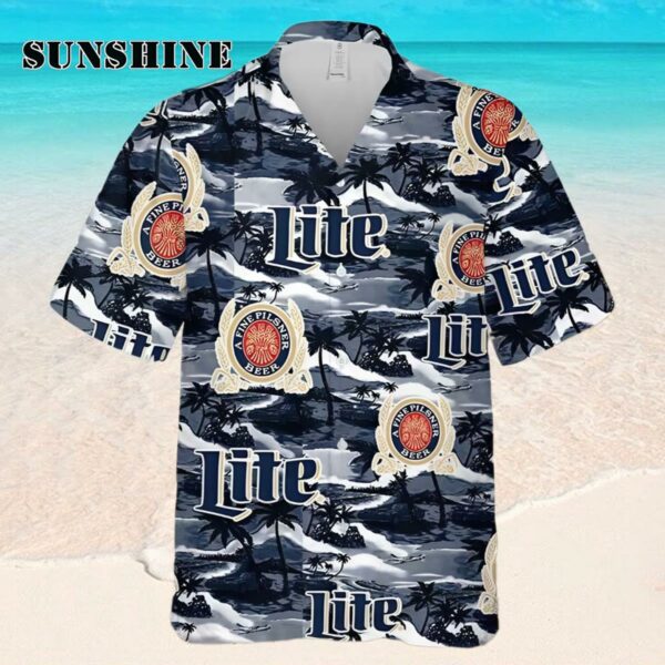 Miller Lite Hawaiian Sea Island Pattern Shirt Hawaii Beer Hawaaian Shirt Hawaaian Shirt