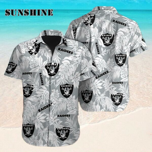 NFL Las Vegas Raiders Hawaiian Shirt Tropical Leafs Design Aloha Shirts Hawaaian Shirt Hawaaian Shirt