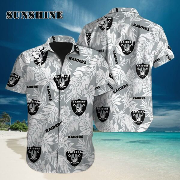 NFL Las Vegas Raiders Hawaiian Shirt Tropical Leafs Design Aloha Shirts Hawaiian Hawaiian