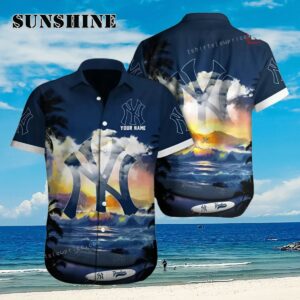 New York Yankees MLB Custom Name Cheap Button Up Hawaiian Shirt Aloha Shirt Aloha Shirt 1