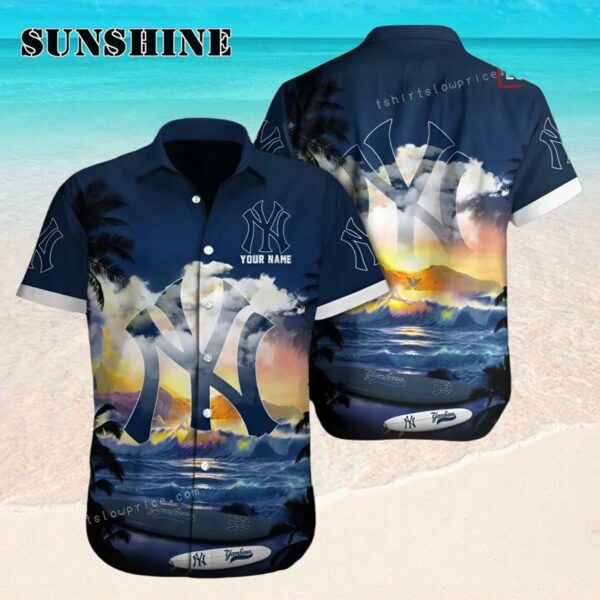 New York Yankees MLB Custom Name Cheap Button Up Hawaiian Shirt Hawaaian Shirt Hawaaian Shirt 1
