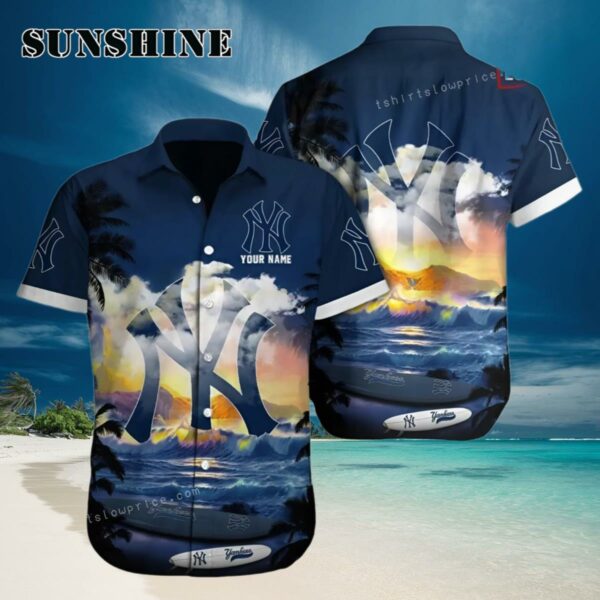 New York Yankees MLB Custom Name Cheap Button Up Hawaiian Shirt Hawaiian Hawaiian 1