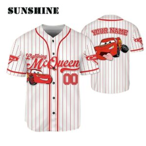 Personalize Cars Lightning McQueen Baseball Jersey Team Disney Outfit Printed Thumb