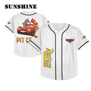 Personalize Disney Cars Lightning Mcqueen Baseball Jersey For Fans Printed Thumb