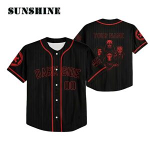 Personalize Disney Star Wars Dark Side Black Red Striped Baseball Jersey Printed Thumb