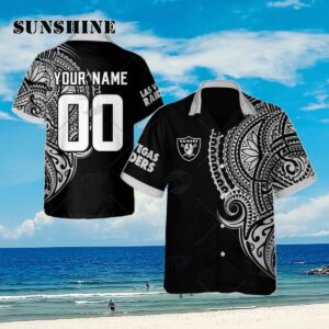 Personalize NFL Las Vegas Raiders Polynesian Tattoo Design Hawaiian Shirt Aloha Shirt Aloha Shirt