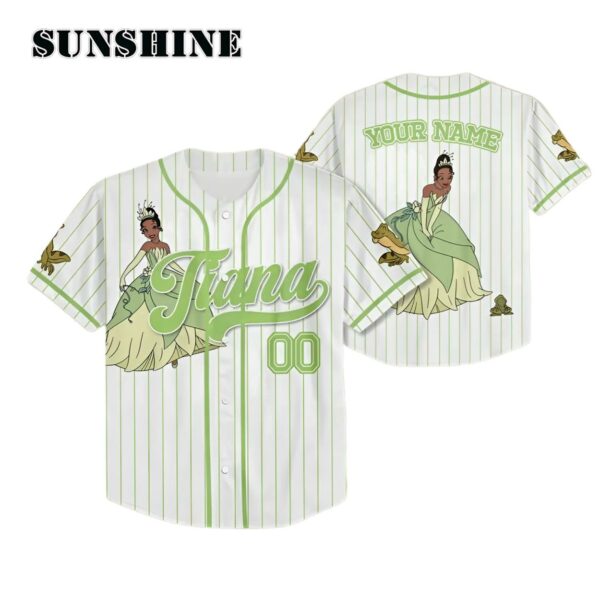 Personalize Princess Tiana Princess and the Frog Baseball Jersey Gifts For Girls Printed Thumb
