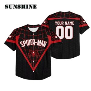 Personalize Spider Man Black Baseball Jersey Gifts For Disney Fans Printed Thumb
