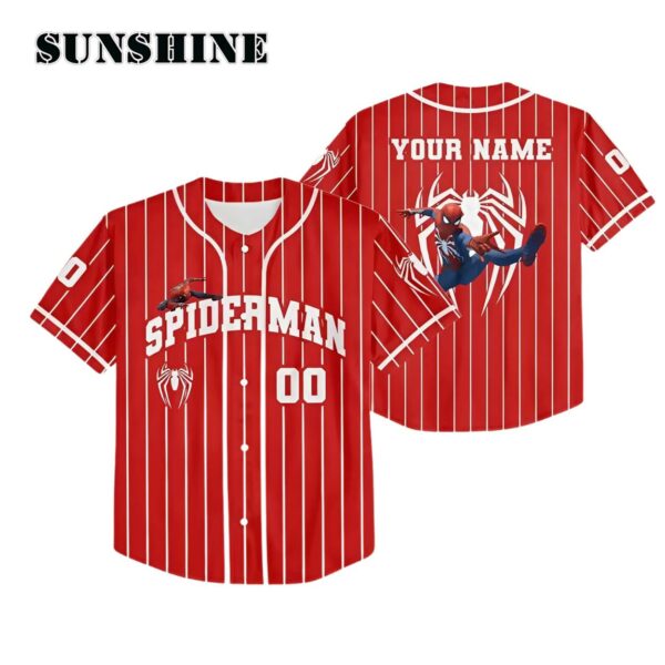 Personalize Spider Man Red Baseball Jersey Gifts For Disney Fans Printed Thumb
