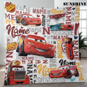 Personalized Blanket Lighting McQueen 95 Disney Cars Blanket