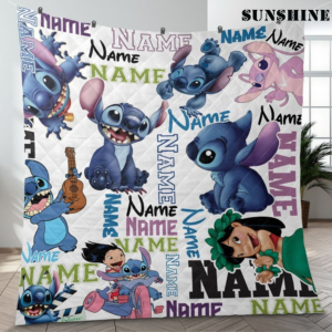 Personalized Disney Stich Blanket Movie Gift