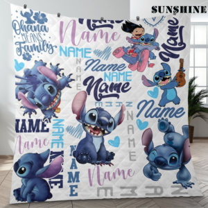 Personalized Disney Stitch Baby Sherpa Blanket Stitch and Lilo Fleece Blanket