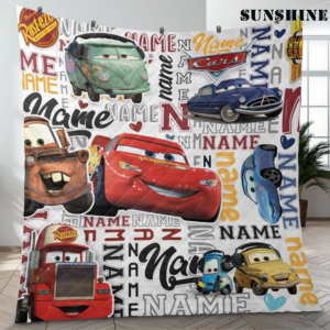 Personalized Name Blanket Lighting McQueen 95 with Friend