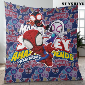 Personalized Name Marvel Spidey and Amazing Friends Blanket Custom Spider Blanket For Boy