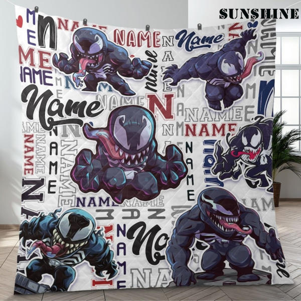 Personalized Name Spidey Man Friends Venom Blanket Comic For Boy