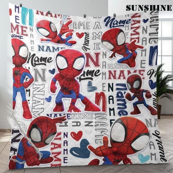 Personalized Spider Man Friends Blanket Super Hero Blanket