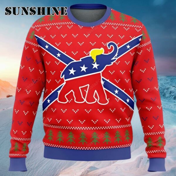 Republican Flag Elephant Trump Ugly Christmas Sweater Ugly Sweater